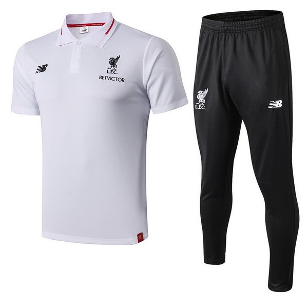 Polo Komplett Set Liverpool 2018-19 Weiß Schwarz